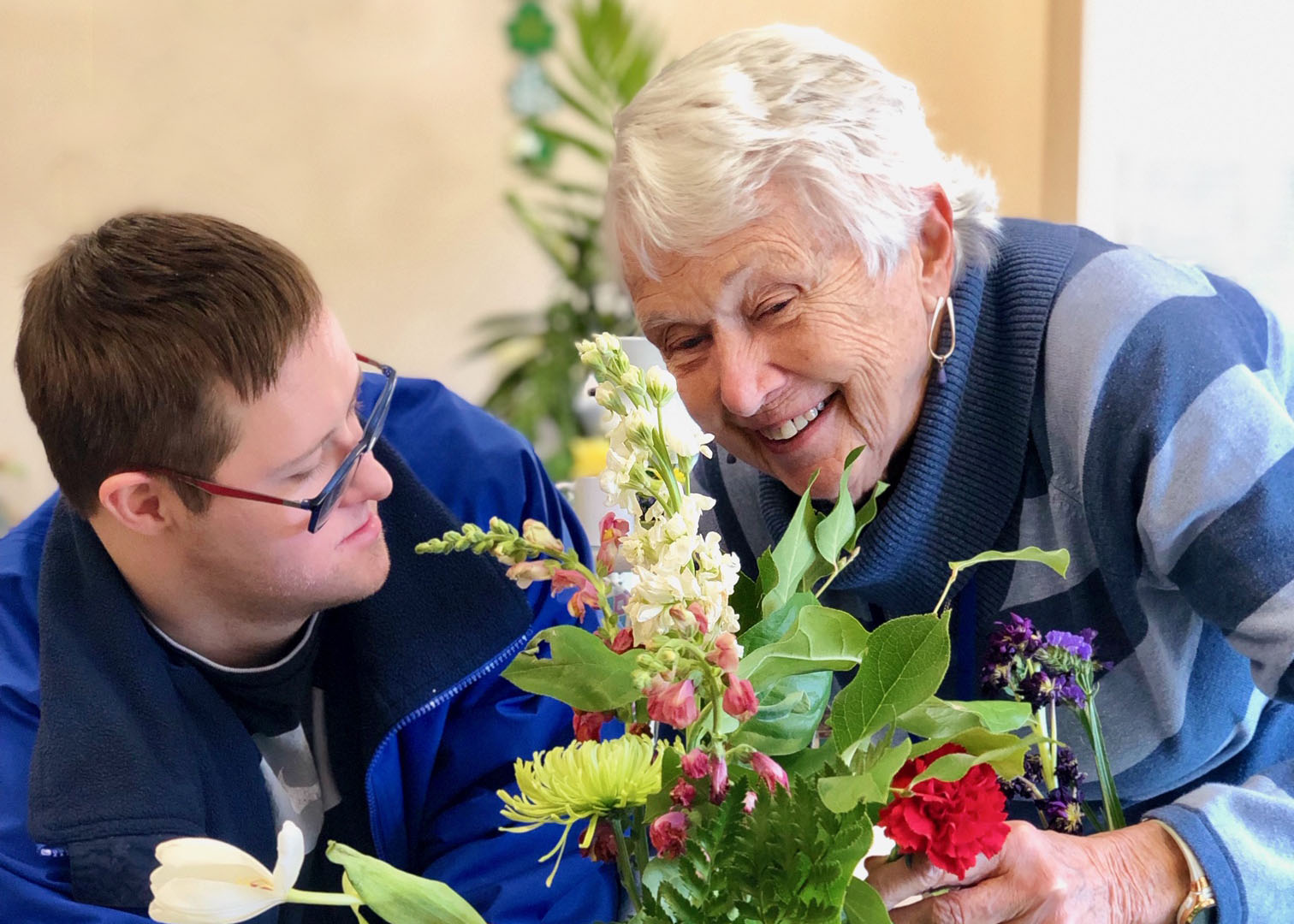 Arranging flowers